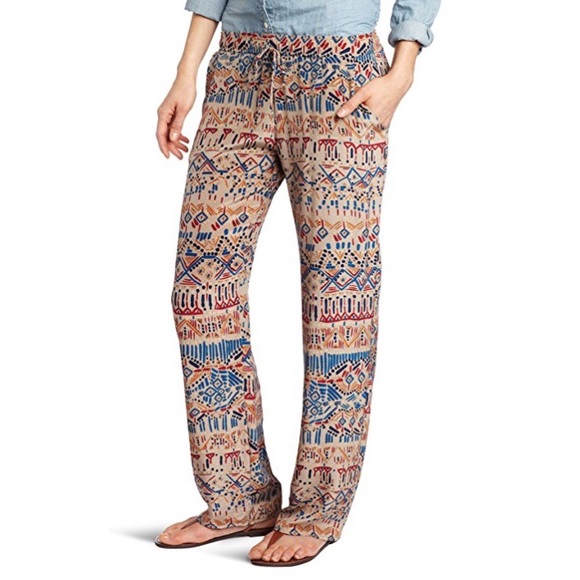 Rory Beca Tribal Print Silk Drawstring Pants - Picture 1 of 2